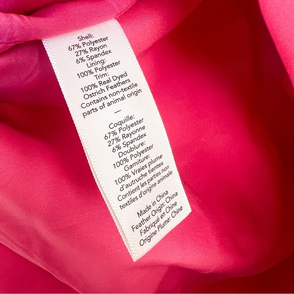 Pink Feather Mini Dress - NWT Likely Katy | Size 6 | Hot Pink Party Dress - Picture 9 of 9